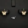 Butterfly-Ohrringe - Schmetterlinge aus massivem 14K 585er Gold (Gelbgold) mit fein gefasstem Zirkonia-Besatz