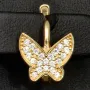 Butterfly-Ohrringe - Schmetterlinge aus massivem 14K 585er Gold (Gelbgold) mit fein gefasstem Zirkonia-Besatz