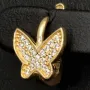 Butterfly-Ohrringe - Schmetterlinge aus massivem 14K 585er Gold (Gelbgold) mit fein gefasstem Zirkonia-Besatz