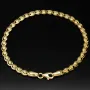 Gold-Armband aus edlem 14K / 585 Gelbgold in stlvollem Design ca. 17,5 cm Länge , 3,5mm