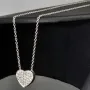 Extravagantes Schmuck-Set bestehend aus einer hochwertigen Weißgold (18K / 750 Gold) - Ankerkette (ca. 45cm) und einem Herz-Anhänger, bestückt mit zahlreichen Diamanten