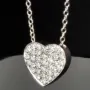 Extravagantes Schmuck-Set bestehend aus einer hochwertigen Weißgold (18K / 750 Gold) - Ankerkette (ca. 45cm) und einem Herz-Anhänger, bestückt mit zahlreichen Diamanten