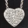 Extravagantes Schmuck-Set bestehend aus einer hochwertigen Weißgold (18K / 750 Gold) - Ankerkette (ca. 45cm) und einem Herz-Anhänger, bestückt mit zahlreichen Diamanten
