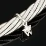 Wellendorff Markenschmuck: Beeindruckendes Collier PRINZESSE / Seidenkordel, mit filigraner Struktur aus hochwertigem Gold in ca 43 cm Länge (18K / 750 Weißgold, ca. 78,6g) mit Brillantanhänger (ca. 0,017 ct.)