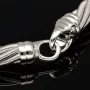 Wellendorff Markenschmuck: Beeindruckendes Collier PRINZESSE / Seidenkordel, mit filigraner Struktur aus hochwertigem Gold in ca 43 cm Länge (18K / 750 Weißgold, ca. 78,6g) mit Brillantanhänger (ca. 0,017 ct.)