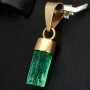 Funkelnder Smaragdkristall-Anhänger in hochwertigem 18K / 750 Gold (Gelbgold) gefasst - Einzelstück in Handarbeit hergestellt