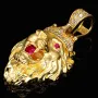 Exklusiver Löwenkopf-Anhänger aus hochwertigem 14K 585er Gold – veredelt mit zahlreichen funkelnden Zirkoniasteinen (ca. 4,4 g)