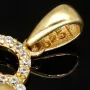 Gold-Anhänger in Herzdesign mit kleinem Schlüsselloch aus 14K / 585 Gold mit leuchtenden Zirkoniasteinen