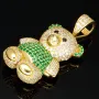 Teddy-Bär-Anhänger aus edlem 585 14K Gold mit leuchtenden Zirkoniasteinen