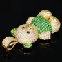 Teddy-Bär-Anhänger aus edlem 585 14K Gold mit leuchtenden Zirkoniasteinen