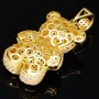 Teddy-Bär-Anhänger aus edlem 585 14K Gold mit leuchtenden Zirkoniasteinen