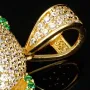 Teddy-Bär-Anhänger aus edlem 585 14K Gold mit leuchtenden Zirkoniasteinen