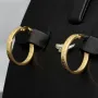 Exquisite Creolen / Ohrringe in edlem Greco-Design aus funkelndem 585 / 14K Gold