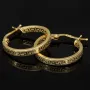 Exquisite Creolen / Ohrringe in edlem Greco-Design aus funkelndem 585 / 14K Gold