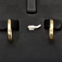Exquisite Creolen / Ohrringe in edlem Greco-Design aus funkelndem 585 / 14K Gold