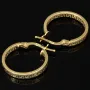 Exquisite Creolen / Ohrringe in edlem Greco-Design aus funkelndem 585 / 14K Gold