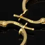 Exquisite Creolen / Ohrringe in edlem Greco-Design aus funkelndem 585 / 14K Gold
