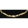 Hochwertig gearbeitetes Armband aus hochglanzpoliertem 14K / 585 Gold in stilvollem Greco-Dekor, ca. 22cm, 4mm