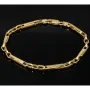 Hochwertig gearbeitetes Armband aus hochglanzpoliertem 14K / 585 Gold in stilvollem Greco-Dekor, ca. 22cm, 4mm