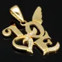 Stilvoller Anhänger mit kreativem "Love" Schriftzug aus edlem 14K 585 Gold (Gelbgold) mit Zirkoniabesatz