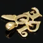 Stilvoller Anhänger mit kreativem "Love" Schriftzug aus edlem 14K 585 Gold (Gelbgold) mit Zirkoniabesatz