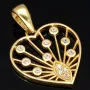 Edler Herz-Anhänger, filigran gearbeitet mit besonderem Design 585er 14K Gold (Gelbgold) mit Zirkonia besetzt
