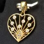 Edler Herz-Anhänger, filigran gearbeitet mit besonderem Design 585er 14K Gold (Gelbgold) mit Zirkonia besetzt