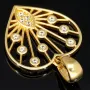 Edler Herz-Anhänger, filigran gearbeitet mit besonderem Design 585er 14K Gold (Gelbgold) mit Zirkonia besetzt