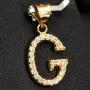 Stilvoller 14K 585 Gold-Anhänger Buchstabe "G" mit funkelndem Zirkoniabesatz