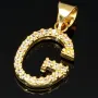 Stilvoller 14K 585 Gold-Anhänger Buchstabe "G" mit funkelndem Zirkoniabesatz