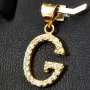 Stilvoller 14K 585 Gold-Anhänger Buchstabe "G" mit funkelndem Zirkoniabesatz