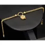 Funkelndes Ankerarmband aus hochwertigem 585 14K Gold (Gelbgold) mit fein gearbeitetem Kleeblatt-Charm mit Zirkoniabesatz - ca. 18,5-19,5 cm verstellbar, ca. 3mm