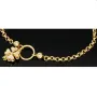 Funkelndes Ankerarmband aus hochwertigem 585 14K Gold (Gelbgold) mit fein gearbeitetem Kleeblatt-Charm mit Zirkoniabesatz - ca. 18,5-19,5 cm verstellbar, ca. 3mm