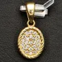 Edler, kleiner, ovaler Anhänger im Vintage-Stil aus funkelndem 14K 585 Gold (Gelbgold)