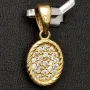 Edler, kleiner, ovaler Anhänger im Vintage-Stil aus funkelndem 14K 585 Gold (Gelbgold)