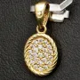 Edler, kleiner, ovaler Anhänger im Vintage-Stil aus funkelndem 14K 585 Gold (Gelbgold)