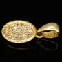 Edler, kleiner, ovaler Anhänger im Vintage-Stil aus funkelndem 14K 585 Gold (Gelbgold)