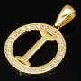 Exquisiter Anhänger aus 14K 585 Gold - Buchstabe "I" mit strahlenden Zirkonia besetzt