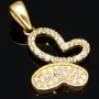Edler Schmetterling - Goldanhänger aus 14K 585er Gold, präzise besetzt mit fein gefassten Zirkonia-Steinen