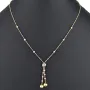 Exklusive Lariat-Kugelkette / Y-Goldkette bestückt mit mehreren Goldkügelchen aus Tricolor 14K 585 Gold (Gelbgold, Weißgold und Roségold) für Damen in ca 45 cm Länge
