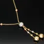 Exklusive Lariat-Kugelkette / Y-Goldkette bestückt mit mehreren Goldkügelchen aus Tricolor 14K 585 Gold (Gelbgold, Weißgold und Roségold) für Damen in ca 45 cm Länge