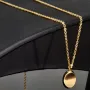 Funkelnde Ankerkette / Goldkette aus hochwertigem 14K 585er Gold (Gelbgold) mit edlem Amulatt im Vintage-Stil (verstellbar 43,5cm oder 49cm)