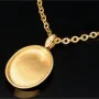 Funkelnde Ankerkette / Goldkette aus hochwertigem 14K 585er Gold (Gelbgold) mit edlem Amulatt im Vintage-Stil (verstellbar 43,5cm oder 49cm)