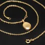 Funkelnde Ankerkette / Goldkette aus hochwertigem 14K 585er Gold (Gelbgold) mit edlem Amulatt im Vintage-Stil (verstellbar 43,5cm oder 49cm)