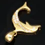 Glänzender Delfin - Anhänger mit Zirkoniabesatz aus hochwertigem Gold 585 / 14 Karat Gelbgold