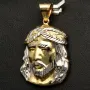 Fein gearbeiteter Jesus Anhänger aus exquisitem 14K 585 Bicolor Gold (Gelbgold und Weißgold)