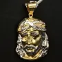 Fein gearbeiteter Jesus Anhänger aus exquisitem 14K 585 Bicolor Gold (Gelbgold und Weißgold)