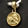 Kleiner, funkelnder Engel-Anhänger aus edlem 14k / 585 Gold (Gelbgold)
