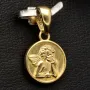 Kleiner, funkelnder Engel-Anhänger aus edlem 14k / 585 Gold (Gelbgold)