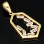 Zeitloser Gold-Anhänger in modernem, geometrischen Design in 14K 585 Gold (Gelbgold), edel verziert mit strahlend, weißen Zirkonia